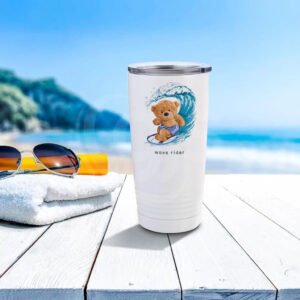 Custom sublimation printed mug with vibrant full-color design on white ceramic surface